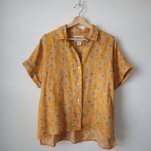 Rachel Zoe Oversized Linen Button Up Top | S